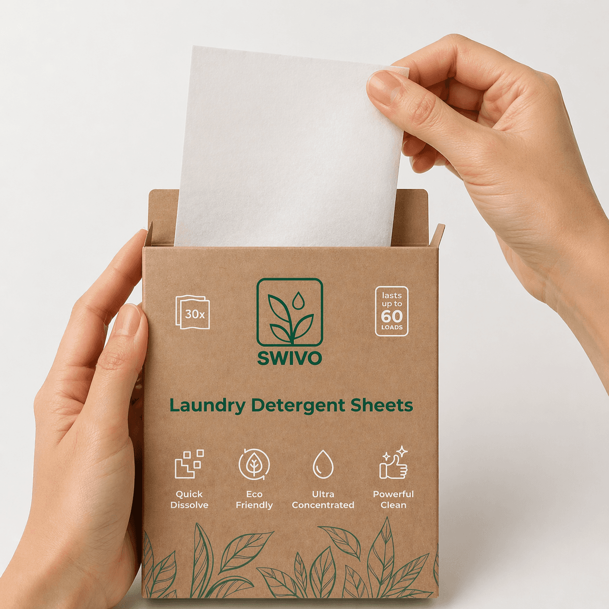 Laundry Detergent Sheets - 60 Loads Eco Liquidless Soap