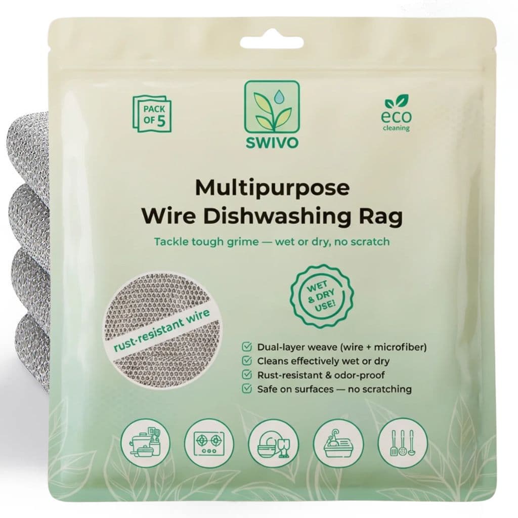 Multipurpose Wire Dishwashing Rags for Wet and Dry